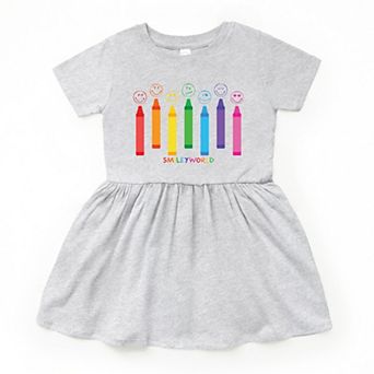 SmileyWorld Crayons Sketched - Toddler Graphic Dress