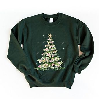 Watercolor Christmas Tree Sparkle - Womens Sweatshirt