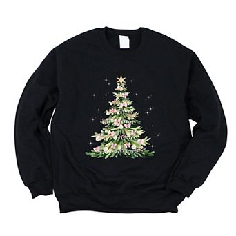 Watercolor Christmas Tree Sparkle - Womens Sweatshirt