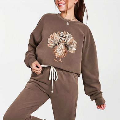 Sparkle Turkey - Women's Lightweight Garment Dyed Sweatshirt