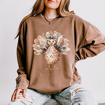 Sparkle Turkey - Women's Lightweight Garment Dyed Sweatshirt