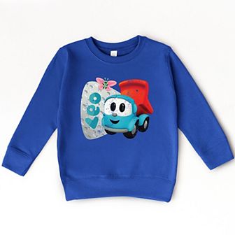 Leo the Truck Leo Name Distressed - Kids Toddler Graphic Sweatshirt