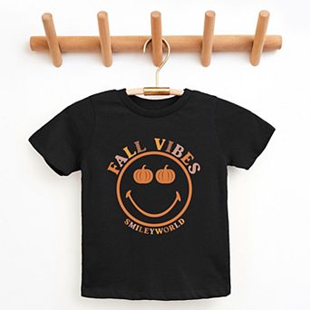 SmileyWorld Fall Vibes - Youth Short Sleeve Graphic T-Shirt