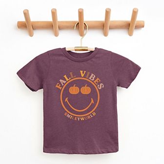 SmileyWorld Fall Vibes - Youth Short Sleeve Graphic T-Shirt