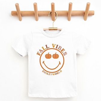 SmileyWorld Fall Vibes - Youth Short Sleeve Graphic T-Shirt