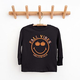 SmileyWorld Fall Vibes - Youth Long Sleeve Graphic T-Shirt