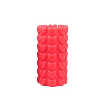 Mikasa Heart Embossed LED Wax Pillar Candle