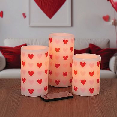 Fitz & Floyd Heart 3-pc. LED Pillar Candle Set