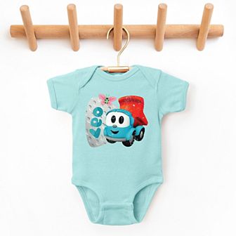 Leo the Truck Leo Name Distressed - Baby Short Sleeve Graphic Bodysuit