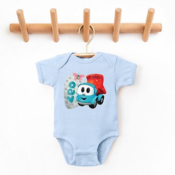Leo the Truck Leo Name Distressed - Baby Short Sleeve Graphic Bodysuit