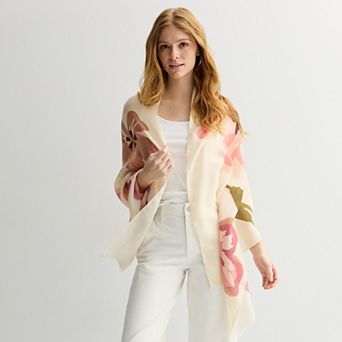 Cejon™ Boldly Brushed Floral Wrap Scarf