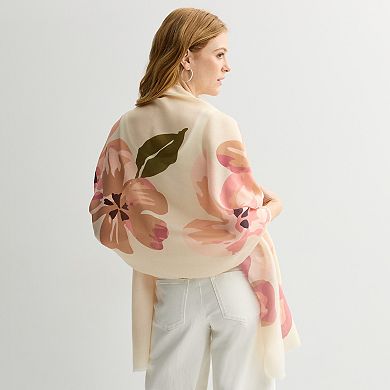 Cejon™ Boldly Brushed Floral Wrap Scarf