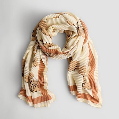 Cejon™ Floral Pleated Oblong Scarf