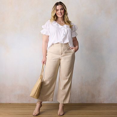 Plus Size LC Lauren Conrad Elastic Back Drape Trousers