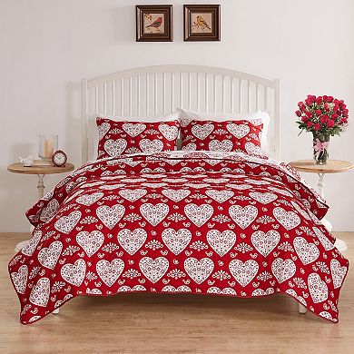 Greenland Home Fashions Lovebirds Coverlet Set with Shams