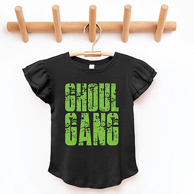 Ghoul Gang Block Distressed - Flutter Sleeve Graphic T-Shirt
