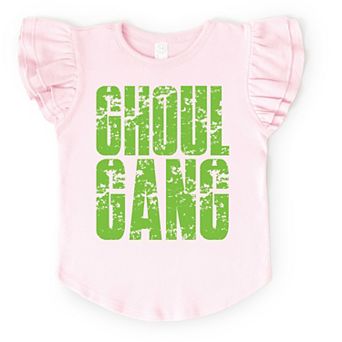 Ghoul Gang Block Distressed - Flutter Sleeve Graphic T-Shirt