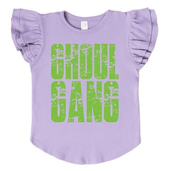 Ghoul Gang Block Distressed - Flutter Sleeve Graphic T-Shirt