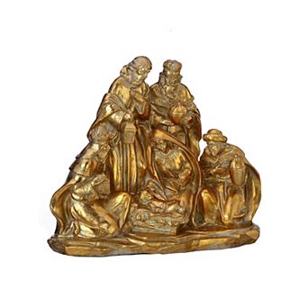 8.5" Resin Golden Nativity Scene Elegant Christmas Decoration