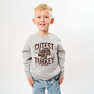 SmileyWorld Cutest Turkey Distressed - Youth Graphic Sweatshirt