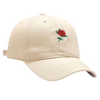 Women's Baseball Cap with Rose Embroidery