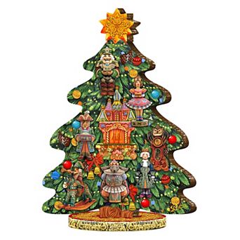 Nutcracker Decorated Centerpiece Wooden Tree Figurine by G. DeBrekht