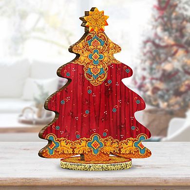Nutcracker Decorated Centerpiece Wooden Tree Figurine by G. DeBrekht