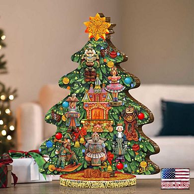 Nutcracker Decorated Centerpiece Wooden Tree Figurine by G. DeBrekht