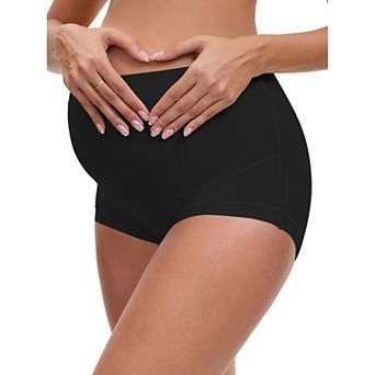 Women's Full Coverage Maternity Underwear High Waisted Ice Silk Invisible Breathable Panties