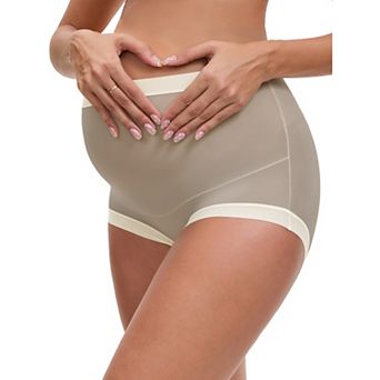 Women's Full Coverage Maternity Underwear High Waisted Ice Silk Invisible Breathable Panties