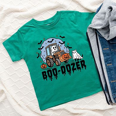 Boo-Dozer Ghost - Toddler Short Sleeve Graphic T-Shirt