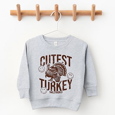 SmileyWorld Cutest Turkey Distressed - Toddler Graphic Sweatshirt