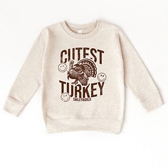 SmileyWorld Cutest Turkey Distressed - Toddler Graphic Sweatshirt