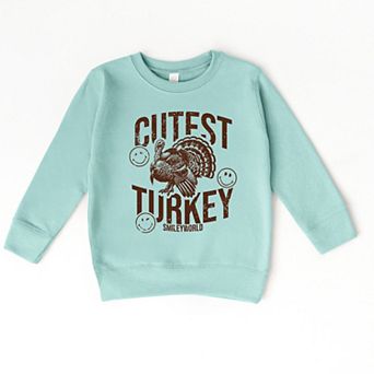 SmileyWorld Cutest Turkey Distressed - Toddler Graphic Sweatshirt