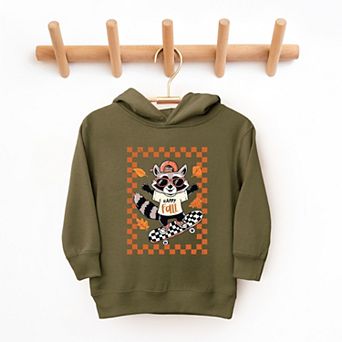 Happy Fall Racoon Skater - Toddler Hoodie