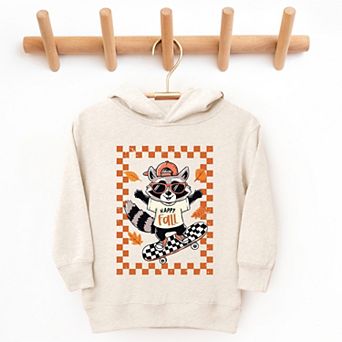 Happy Fall Racoon Skater - Toddler Hoodie