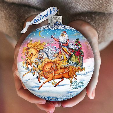 Sleigh Ride Ball Glass Ornament Limited Edition by G. DeBrekht