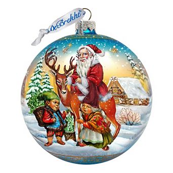 Vintage Sleigh Ride in Blue Glass Ornament Limited Edition by G. DeBrekht - Christmas Decor