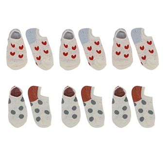 Women's Charming No Show Socks Seamless Toe Cotton 6 pk