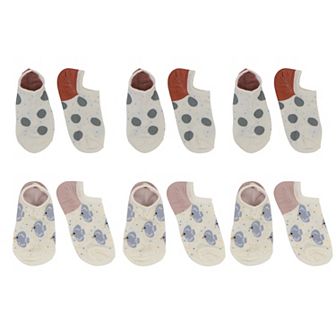 Women's Charming No Show Socks Seamless Toe Cotton 6 pk