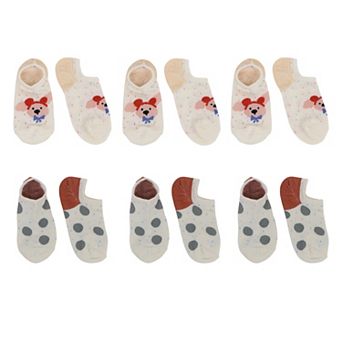 Women's Charming No Show Socks Seamless Toe Cotton 6 pk