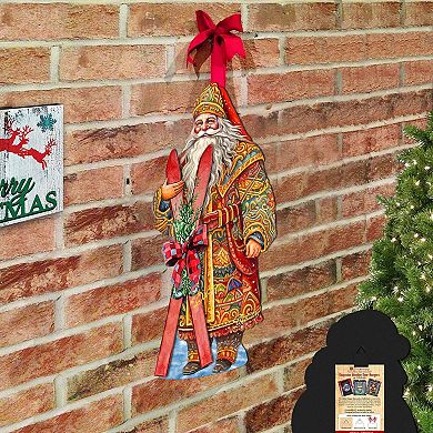 Santa's Skiing Adventure Holiday Door Decor by G. Debrekht