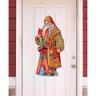 Santa's Skiing Adventure Holiday Door Decor by G. Debrekht