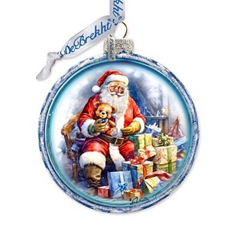 Christmas Santa Ball Glass Ornament by G. Debrekht