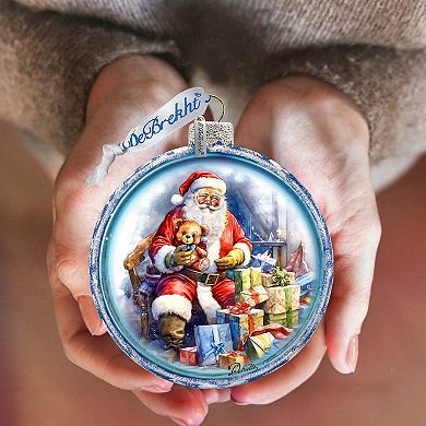 Christmas Santa Ball Glass Ornament by G. Debrekht