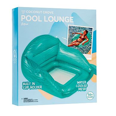 Coconut Grove Pool Lounge Aqua Inflatable Pool Float