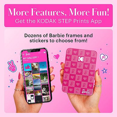 Barbie x Kodak Step Slim Wireless Instant Portable Photo Printer, 2x3" Full Color Portable Printer
