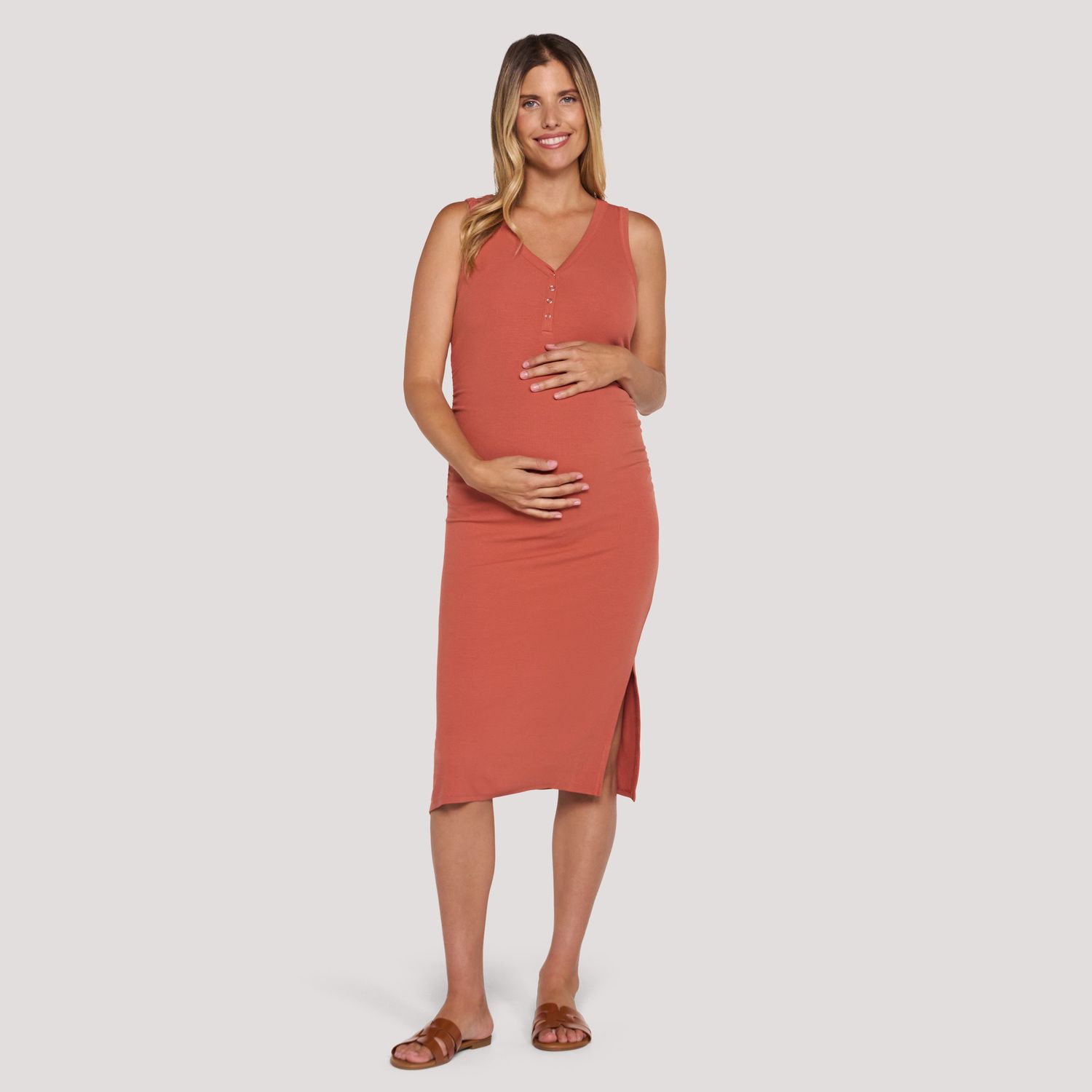 Женские платья Maternity Motherhood ® Henley Tank Midi Dress