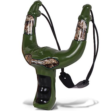 NKOK RealTree Handheld Slingshot with Foam Balls & Can Targets