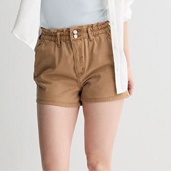 Juniors' SO® High Rise Paperbag Shorts